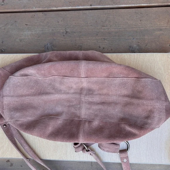 Free People Roma Suede Leather Slouchy Hobo Tote Bag - Picture 6 of 16